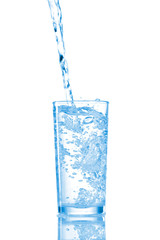 Water in glass isolated on white background