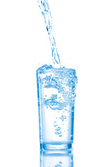 Water in glass isolated on white background