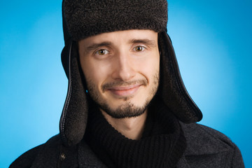 Handsome young man in winter clothing