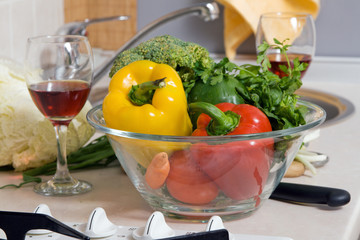 Bowl with fresh vegetables