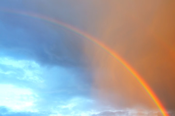 A beautiful rainbow in a stormy sky