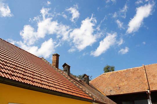 roof bricks in the sun
