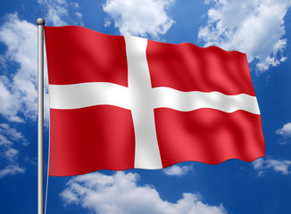 Fototapeta na wymiar Dänemark-Fahne