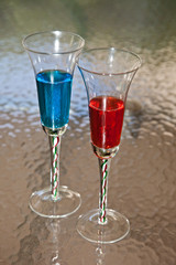 Red and Blue Beverages