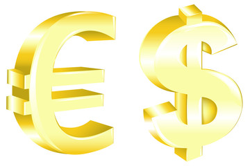 Dollar And Euro Signs