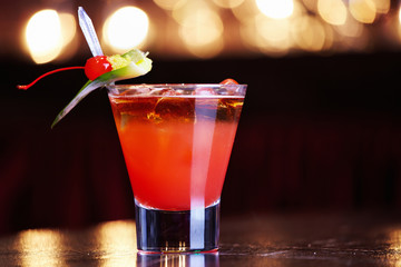 Cocktail with straws