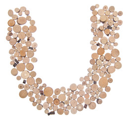 Letter U in Small Tree Stumps