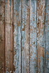 aged painted wooden fence, naturally weathered