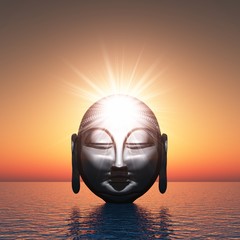 Buddha - Spiritual Water Awakening - obrazy, fototapety, plakaty