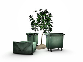 contenedores y arbol © juanjo