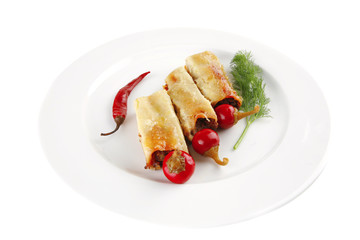 italian cannelloni and peppers