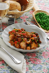 Tinca ai piselli e funghi - Secondi di pesce