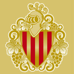 escudo heráldico con parras de cataluña