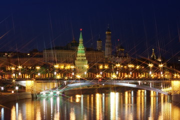 Fototapeta na wymiar beautiful night city of Moscow, Russia