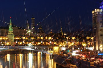 Fototapeta na wymiar beautiful night city of Moscow, Russia