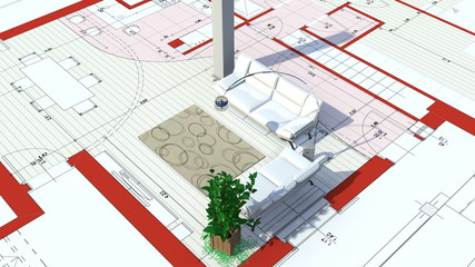 Fototapeta premium Stanza Interni