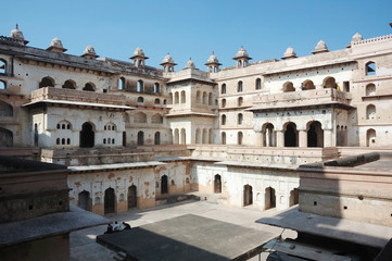 Fototapeta na wymiar Court of the Raj Mahal palace at Orcha ,India,Madhya Pradesh