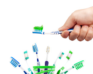 Toothbrush and toothpaste