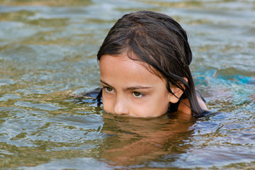baignade dans le lac