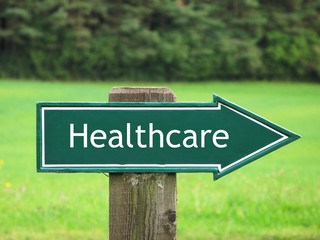 HEALTHCARE road sign