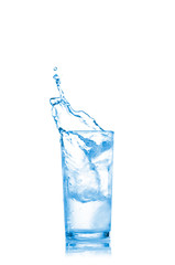 Water in a glass isolated on white background