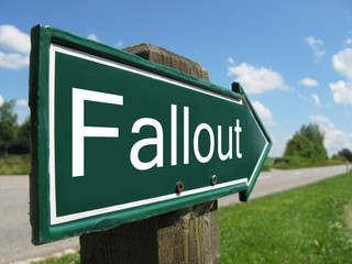 Fototapeta premium FALLOUT road sign
