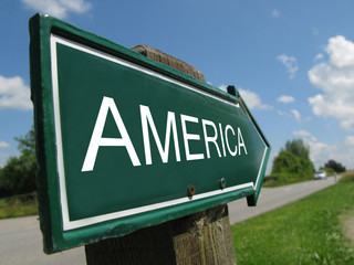 AMERICA road sign