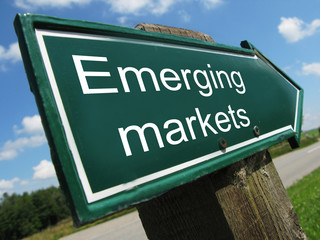 EMERGING MARKETS road sign