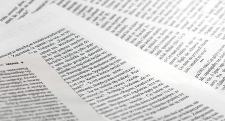 Obraz premium Newspaper print close-up