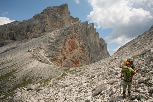 Mountaineering, Dolomites, Italy