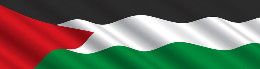 Palestinian Territories Flag in the Wind
