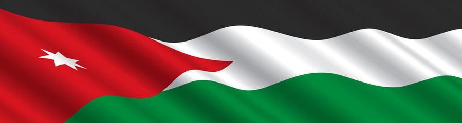 Jordanian Flag in the Wind
