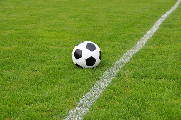 Fototapeta na wymiar Soccer ball on the field