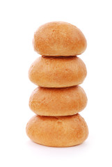 Fototapeta na wymiar Stack of fresh buns isolated