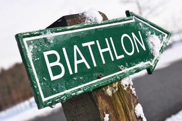BIATHLON road sign