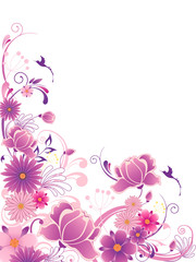 violet floral background  with ornament