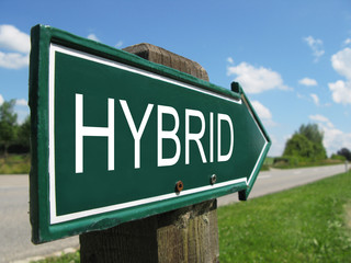 HYBRID road sign