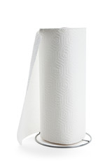 White paper towel roll