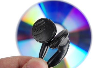 earphone and DVD