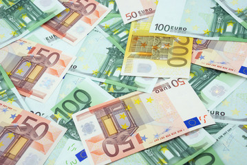 Obraz na płótnie Canvas Euro rachunki tło