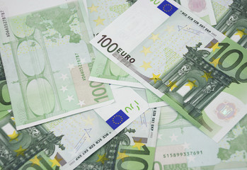 100 euro banknotes background