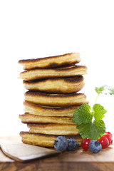 Stack of freshly prepared pancakes
