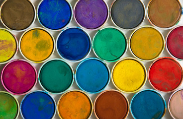 Colourful used water paint