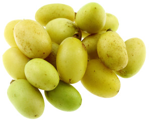 fruits mûrs du lilas des Indes, neem, fond blanc