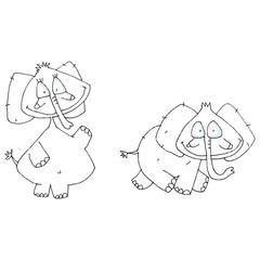 Deux éléphants blanc