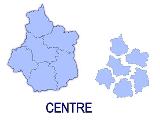 carte région centre France départements contour