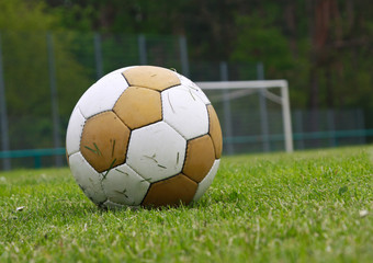 Fussball auf dem Feld / soccer ball on the field