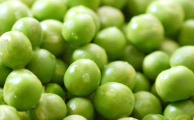 Background of green peas,close-up