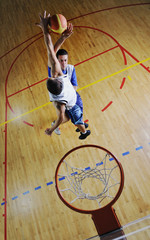 playing basketball game
