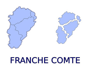 carte région franche comté France départements contour